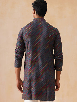 Multicolor Embroidered Viscose Rayon Kurta