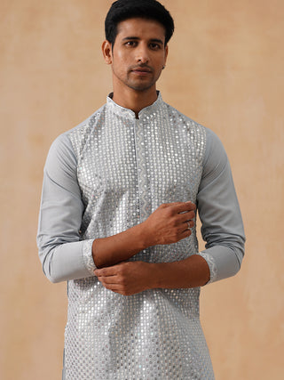 Embroidered Mirror Work Kurta Pyjama