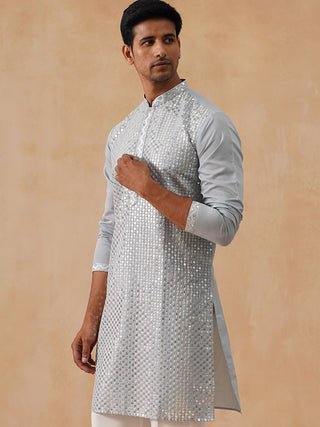 Embroidered Mirror Work Kurta Pyjama