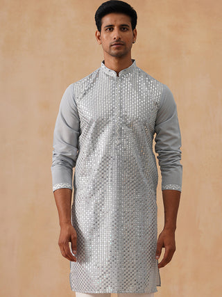 Embroidered Mirror Work Kurta Pyjama