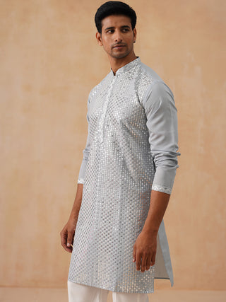 Embroidered Mirror Work Kurta Pyjama