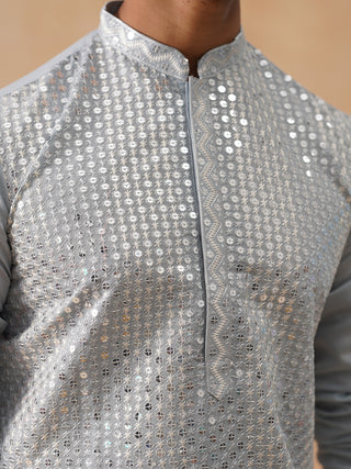 Embroidered Mirror Work Kurta Pyjama