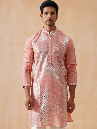 Embroidered Mirror Work Kurta Pyjama