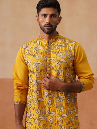 Floral Thread Embroidered Silk Blend Kurtas