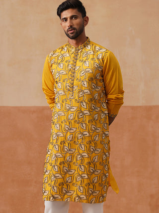 Floral Thread Embroidered Silk Blend Kurtas
