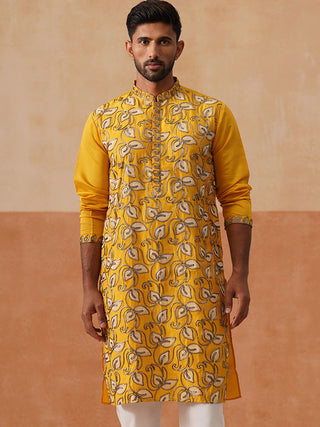 Floral Thread Embroidered Silk Blend Kurtas