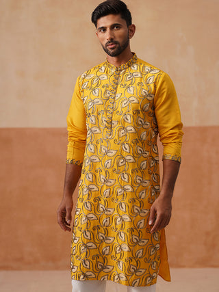 Floral Thread Embroidered Silk Blend Kurtas