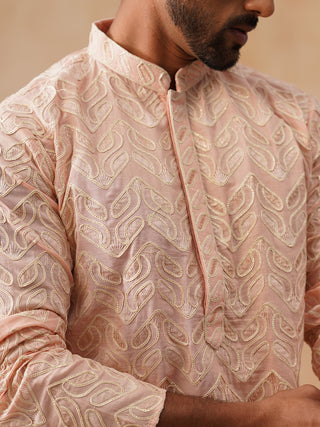 Floral Thread Embroidered Silk Blend Kurtas