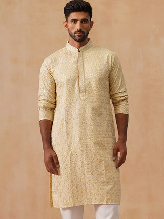 Men’s Festive Kurta with Intricate Embroidery