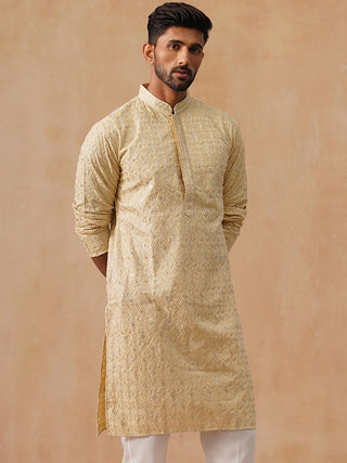 Men’s Festive Kurta with Intricate Embroidery