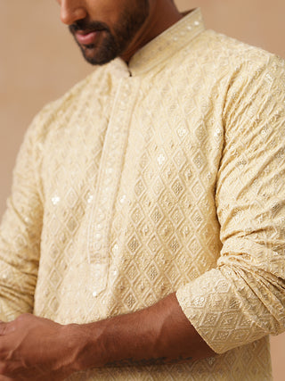 Men’s Festive Kurta with Intricate Embroidery