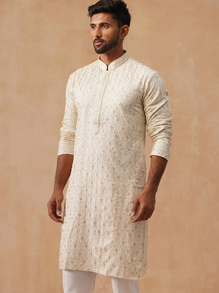 Men’s Festive Kurta with Intricate Embroidery