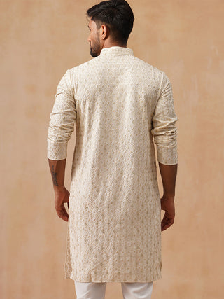 Men’s Festive Kurta with Intricate Embroidery