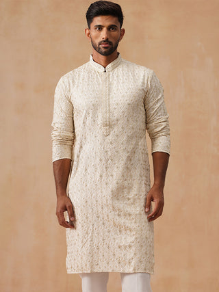 Men’s Festive Kurta with Intricate Embroidery