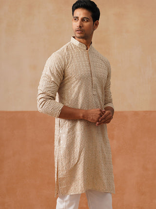 Men’s Festive Kurta with Intricate Embroidery