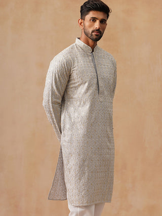 Men’s Festive Kurta with Intricate Embroidery