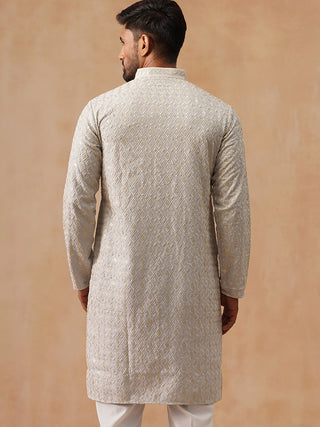 Men’s Festive Kurta with Intricate Embroidery