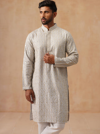 Men’s Festive Kurta with Intricate Embroidery