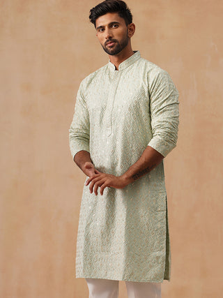 Men’s Festive Kurta with Intricate Embroidery