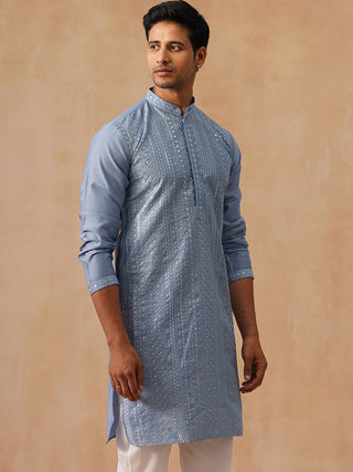 Embroidered Silk Blend Kurtas