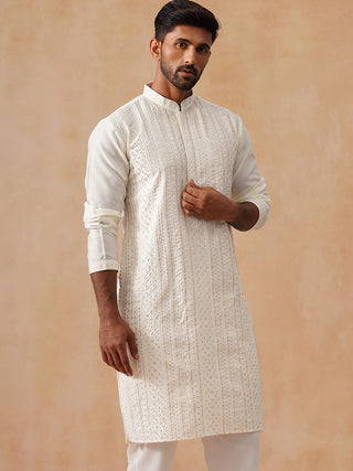 Embroidered Silk Blend Kurtas
