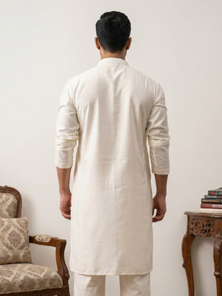 Embroidered Silk Blend Kurta for Men