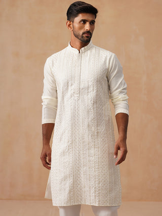 Embroidered Silk Blend Kurtas