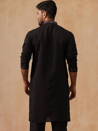 Men's Silk Blend Embroidered Kurtas