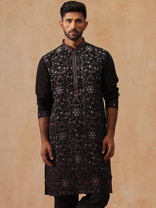 Men's Silk Blend Embroidered Kurtas