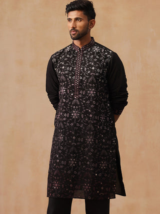 Men's Silk Blend Embroidered Kurtas