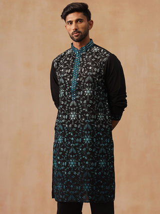 Men’s Silk Blend Embroidered Kurtas