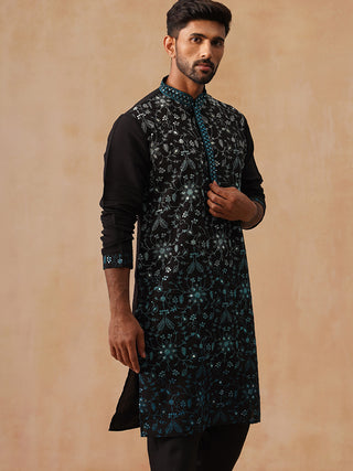 Men’s Silk Blend Embroidered Kurtas