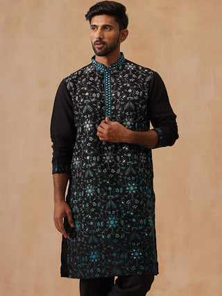 Men’s Silk Blend Embroidered Kurtas