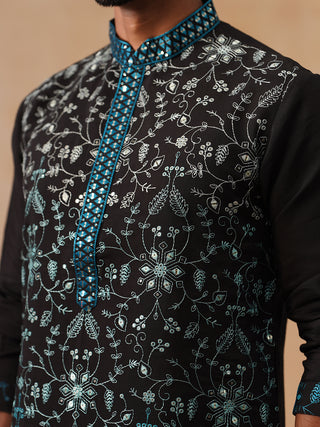 Men’s Silk Blend Embroidered Kurtas