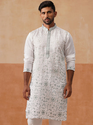 Men’s Silk Blend Embroidered Kurtas
