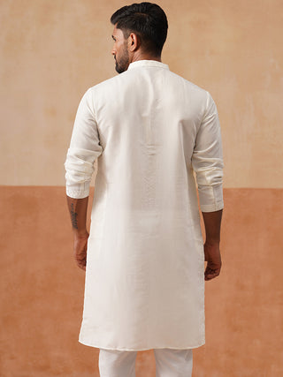 Men’s Silk Blend Embroidered Kurtas