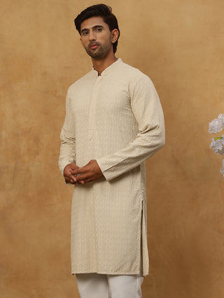 Men Embroidered Viscose Rayon Kurta