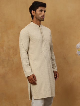 Men Embroidered Viscose Rayon Kurta