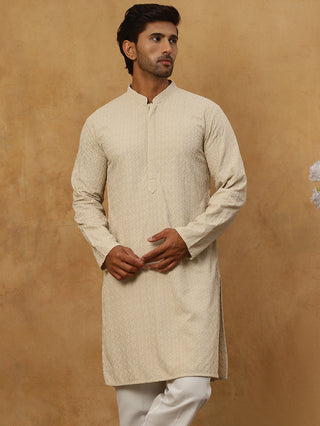 Men Embroidered Viscose Rayon Kurta