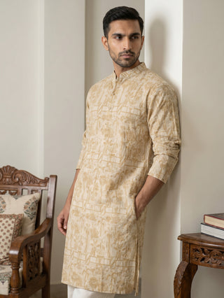 Designer Silk Blend Kurta for Men