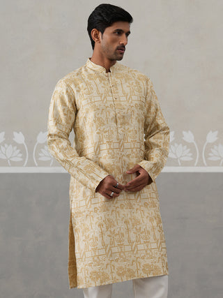 Designer Silk Blend Kurta for Men