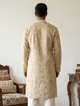 Designer Silk Blend Kurta for Men