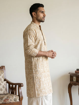 Designer Silk Blend Kurta for Men
