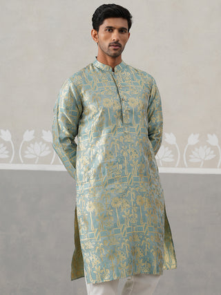 Designer Silk Blend Kurta for Men
