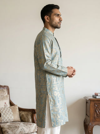 Designer Silk Blend Kurta for Men
