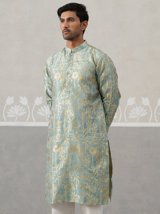 Designer Silk Blend Kurta for Men