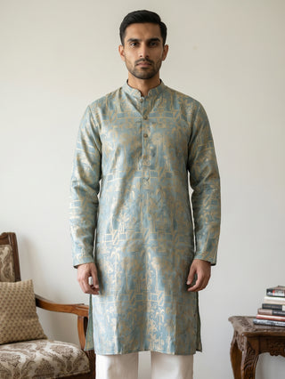 Designer Silk Blend Kurta for Men