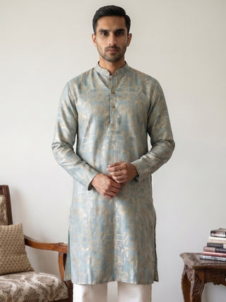 Designer Silk Blend Kurta for Men