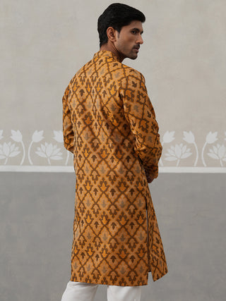 Silk Blend Woven Design Kurta
