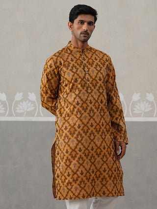 Silk Blend Woven Design Kurta